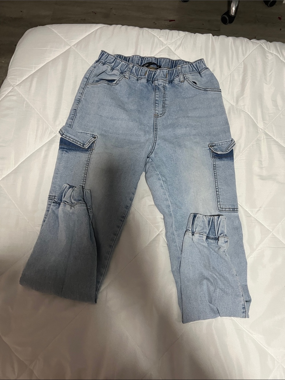 Absolutely Famous Light Blue Cargo Denim Jogger Jeans